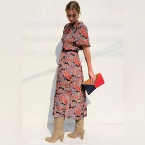 🎉 NWT No. 6 Willa Dress Flame Camellia